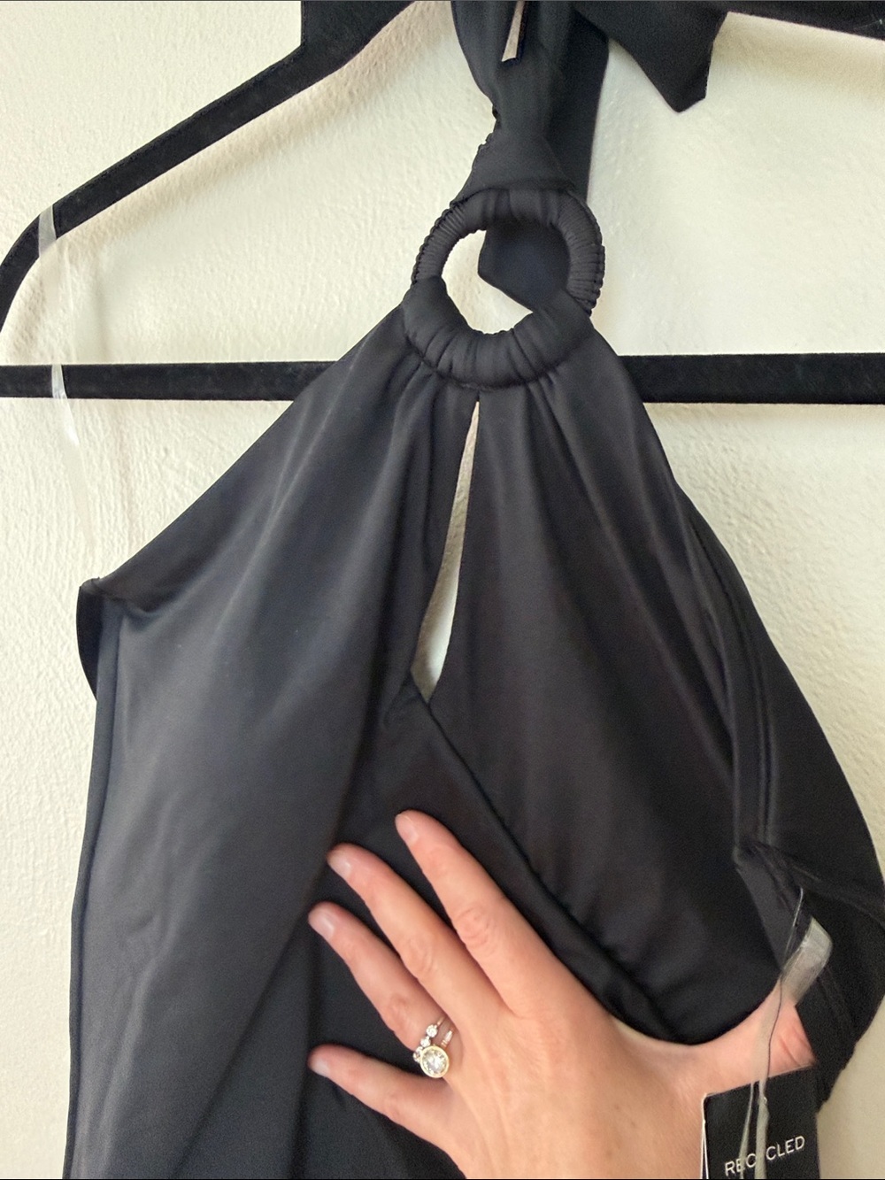 NWT Ralph Lauren black Halter One-Piece Swimsuit with Ring Detail 10 - Picture 3 of 8